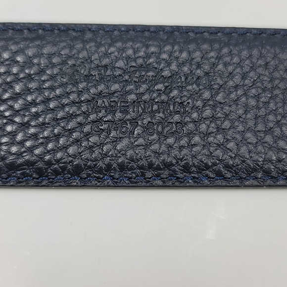 Salvatore Ferragamo Gold Gancini Buckle Reversible Black/Dark Blue Belt. - Picture 6 of 7